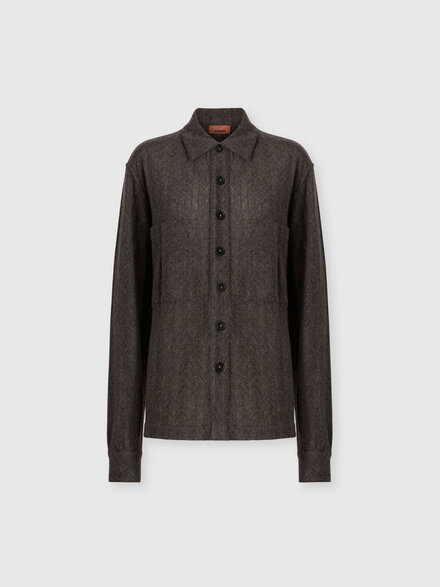 Chemise coupe regular manches longues, Brun - DS26WJ0VBR0167S01NL