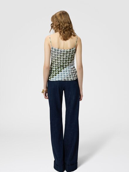 Lace motif top with draped neckline, Multicoloured  - DS26WK09BR015LS616R