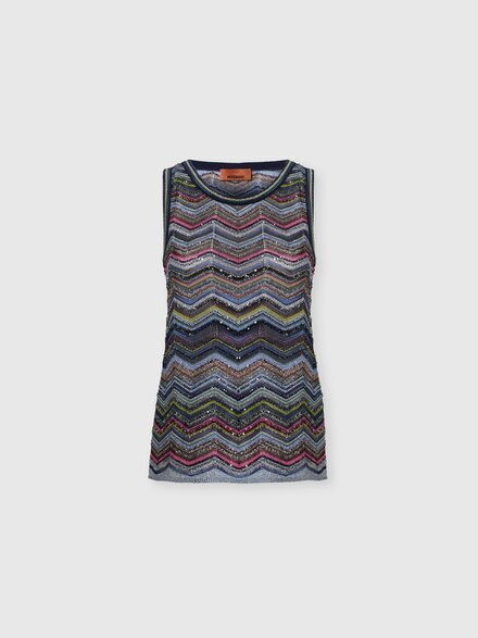 Top sans manches en viscose m&eacute;lange chevron, Multicolore  - DS26WK0HBK01KSSMSQC