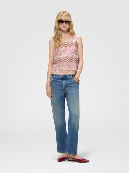 Top sans manches en viscose motif snake, Rose & Multicolore - DS26WK0QBR016FS30GJ