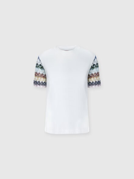 Camiseta de algod&oacute;n con cuello redondo con detalles chevron, Multicolor  - DS26WL01BJ00R4S01ME