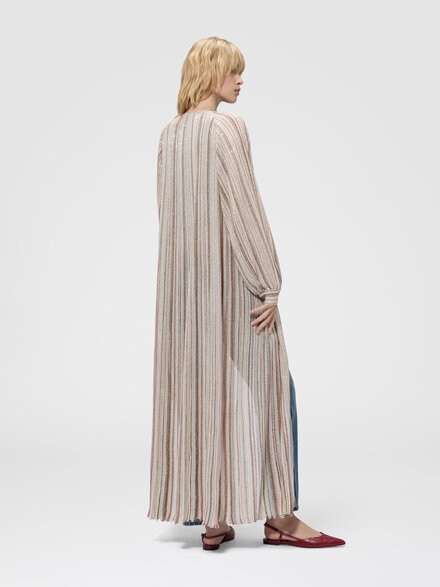 Cardigan long c&ocirc;tel&eacute; avec ceinture et paillettes, Rose  - DS26WM0JBK01J8S30GE