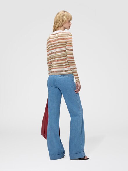 Cardigan c&ocirc;tel&eacute; ray&eacute; en m&eacute;lange de viscose, Multicolore  - DS26WM0KBK01JAS30GD