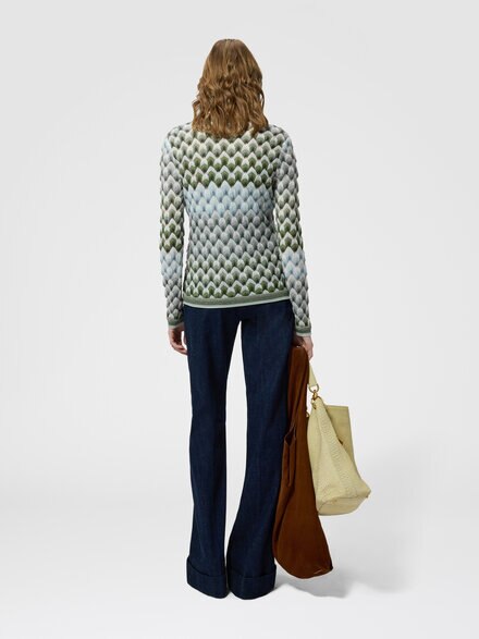 Slim viscose lam&eacute; cardigan with lace motif, Multicoloured  - DS26WM0PBR015LS616R