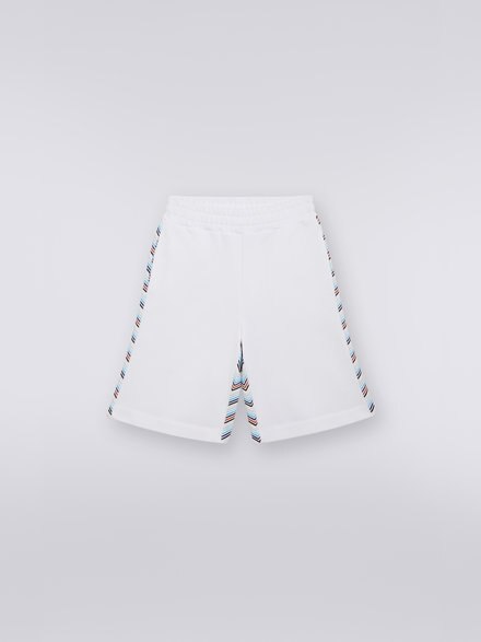 Plain cotton shorts with zigzag patterned back, Multicoloured  - KS23SI0CBV00DFS019C