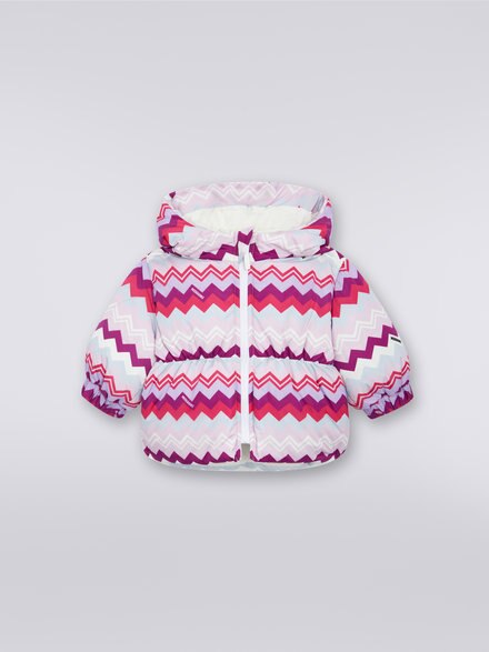 Zigzag nylon jacket with gather, Multicoloured  - KS23WF08BV00E0SM96I