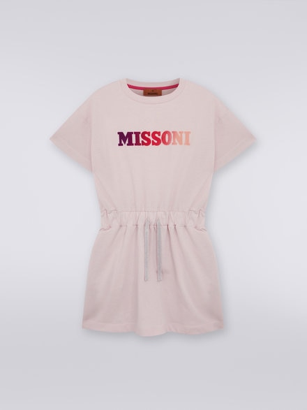 Long-sleeved cotton dress with logo  , Multicoloured  - KS23WG03BV00E0S506U