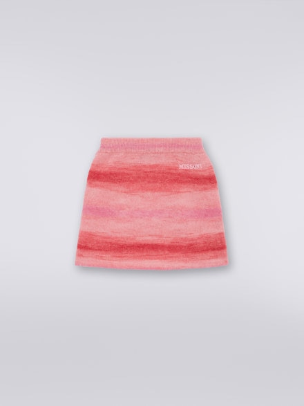 Wool blend striped skirt, Pink   - KS23WH02BV00E0S30CO