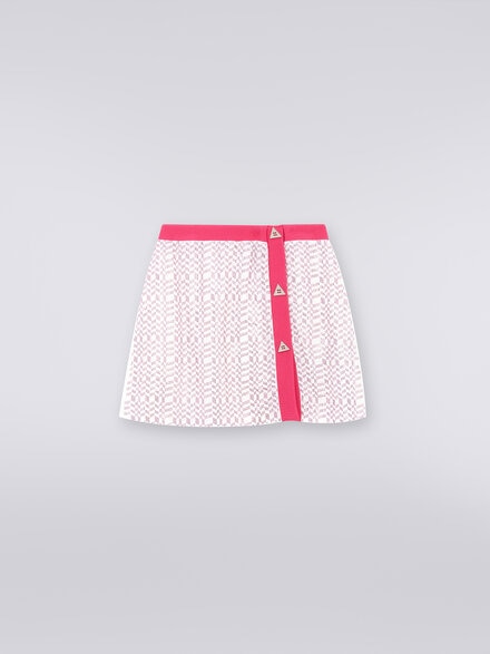 Silk and technical fabric skirt, Pink   - KS23WH05BV00EPS30CJ