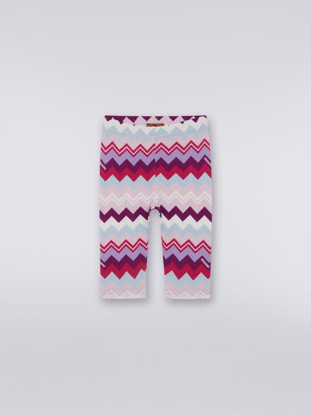 Zigzag cotton blend leggings, Multicoloured  - KS23WI02BV00E0SM96I