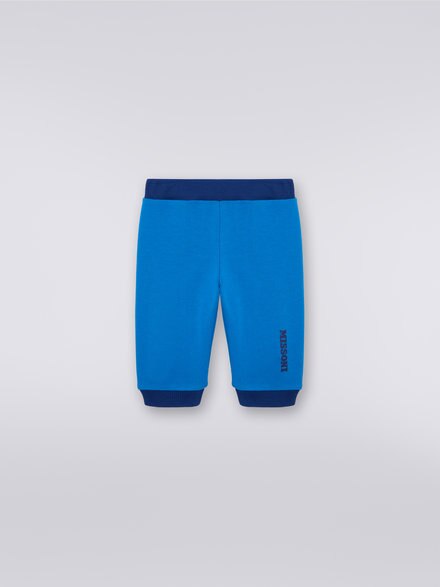 Cotton joggers with logo , Blue - KS23WI06BV00E3S72D7