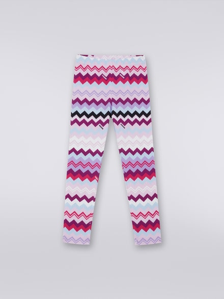 Zigzag cotton blend leggings, Multicoloured  - KS23WI0BBV00E0SM96I
