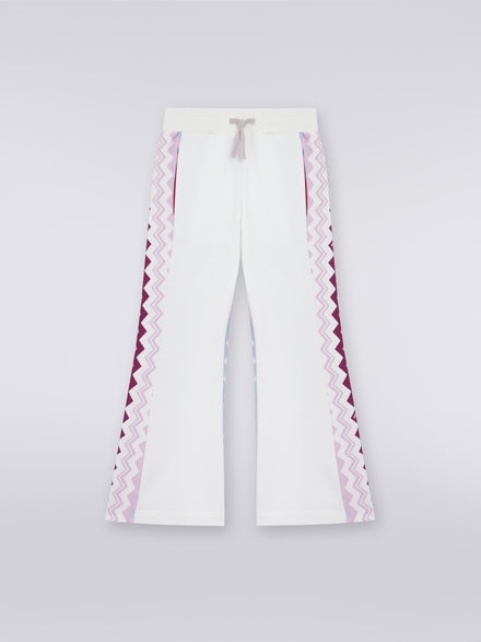 Flared cotton joggers with zigzag pattern , Multicoloured  - KS23WI0CBV00E0S019C