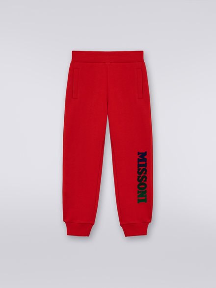 Cotton fleece joggers with logo , Red  - KS23WI0IBV00E3S414W
