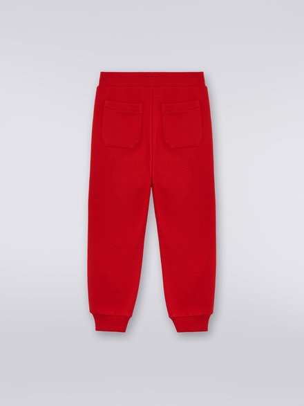 Cotton fleece joggers with logo, Red  - KS23WI0IBV00E3S414W