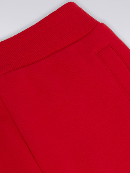 Cotton fleece joggers with logo, Red  - KS23WI0IBV00E3S414W