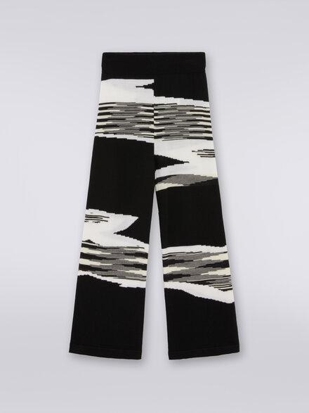 Pantalon en pure laine vierge, Noir & Blanc - KS23WI0PBV00EPSM92O