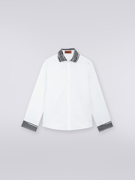 Long-sleeved cotton shirt, Black & White - KS23WJ02BV00EOSM92N