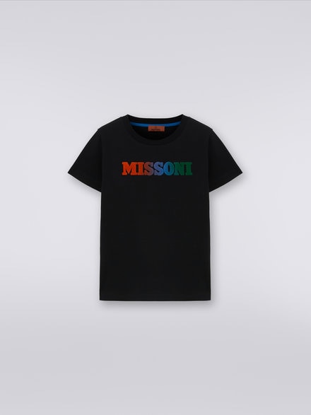 T-shirt à manches courtes en coton avec logo , Noir    - KS23WL0GBV00E3S91H3