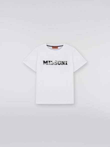 Short-sleeved cotton T-shirt with logo , White  - KS23WL0JBV00E3S019E