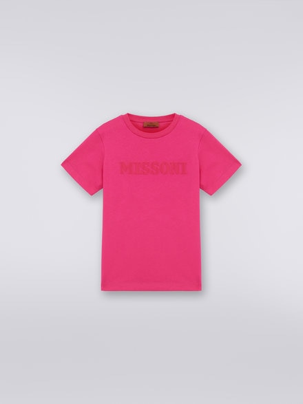 Cotton T- shirt with embossed logo, Pink   - KS23WL0MBV00E3S30CJ