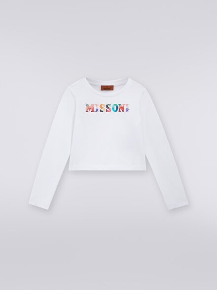 Cotton crew-neck T-shirt, White  - KS23WL0PBV00EPS019E