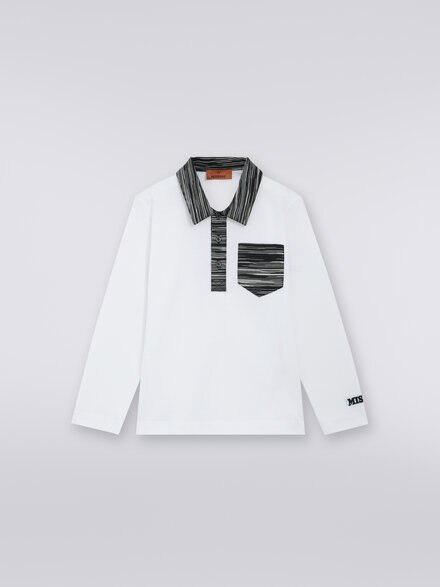 Cotton crew-neck T-shirt, Black & White - KS23WL0SBV00EOSM92N