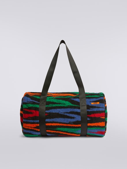Fur-effect wool blend travel bag, Multicoloured  - KS23WX01BV00E3SM96J