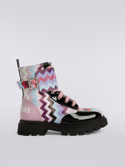 Zigzag print boots with paint inserts, Multicoloured  - KS23WY00BV00E0SM96I