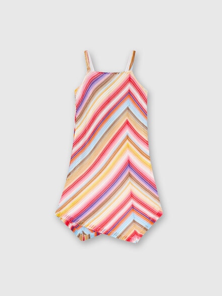 Viscose knit dress with straps, Multicoloured  - KS24SG09BV00FXSM923