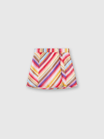 Viscose chevron wrap-around skirt, Multicoloured  - KS24SH01BV00FXSM923