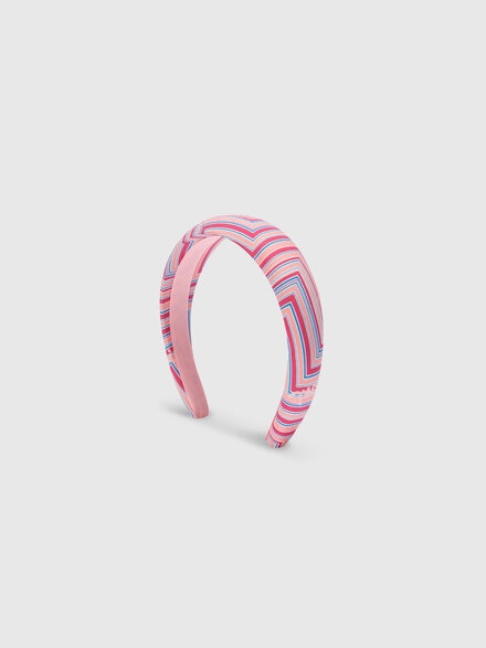 Hair band in zigzag fabric, Pink   - KS24SS03BV00FVS30DH