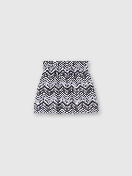 Zig zag cotton skirt with logo, Black & Multicoloured  - KS24WH00BV00GVS91OA