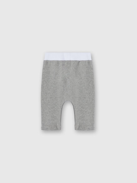 Cotton joggers with embossed logo print, Grey - KS24WI01BV00GWS91O8