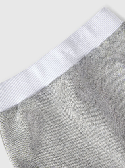 Cotton joggers with embossed logo print, Grey - KS24WI01BV00GWS91O8