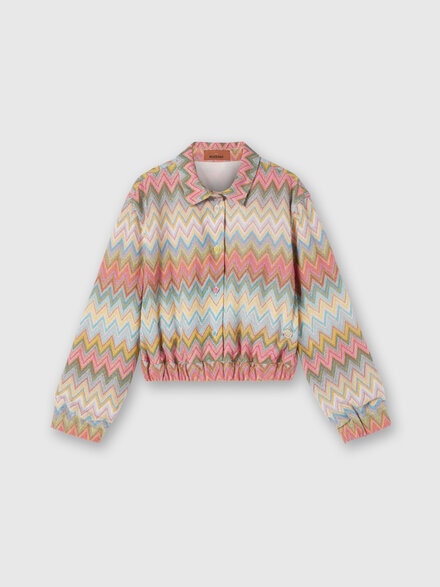 Lamé zig zag knit overshirt, Multicoloured  - KS24WJ00BV00GVSM923