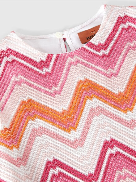 Abito lungo in misto viscosa motivo chevron, Multicolore  - KS25SG08BV00HMSM9RV
