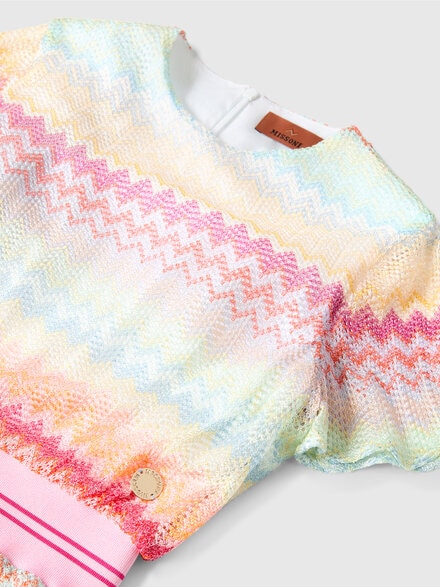 Abito corto in viscosa motivo chevron, Multicolore  - KS25SG0BBV00HMSM9RT