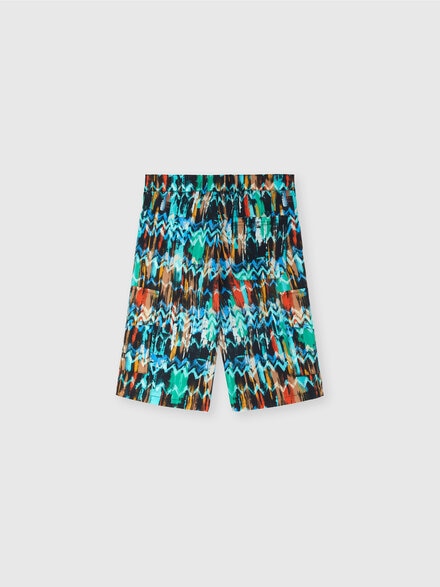 100% cotton shorts with painted zig-zag print and side pockets., Multicoloured  - KS25SI00BV00HNSM9RU