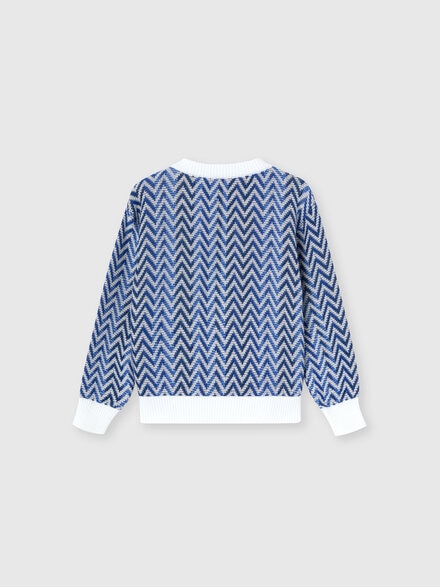 Chevron knit cardigan, Blue - KS25SM00BV00HNS72MA