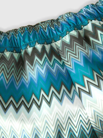 Swimsuit with zigzag print and embroidered logo, Multicoloured  - KS25SP05BV00HNS615B