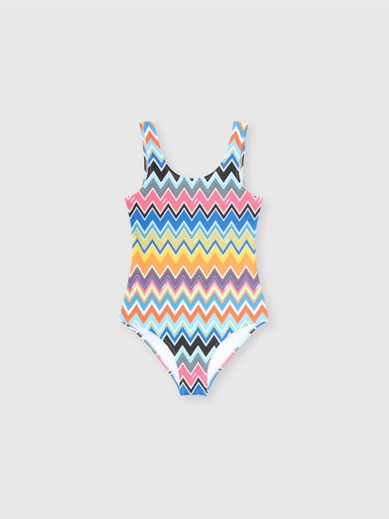 Swimsuit in printed lycra, Multicoloured  - KS25SP07BV00HMSM923