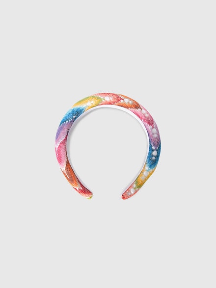 Knit headband with chevron pattern, Multicoloured  - KS25SS02BV00HMSM9RV