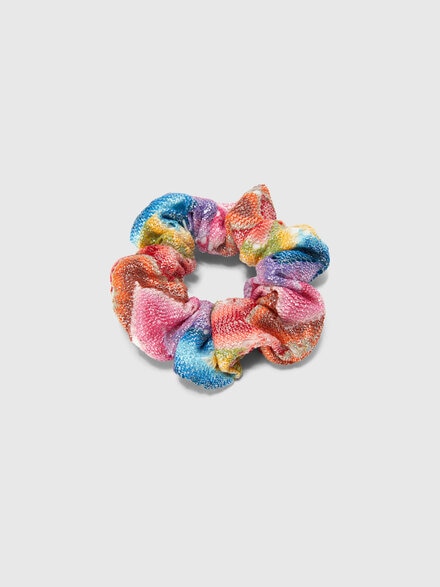 Knit scrunchie with chevron pattern, Multicoloured  - KS25SS05BV00HMSM9RV