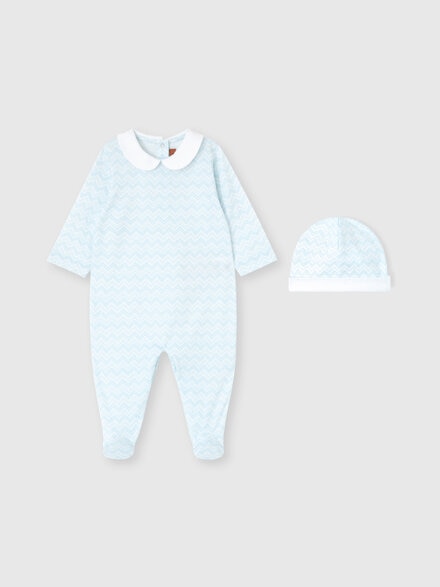 Set in printed jersey, White & Blue - KS25SU02BV00HNS72KG