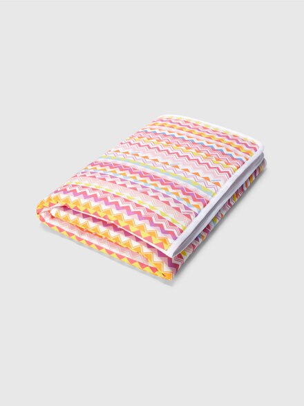 100% cotton blanket with zigzag print, Multicoloured  - KS25SZ00BV00HMSM9RW