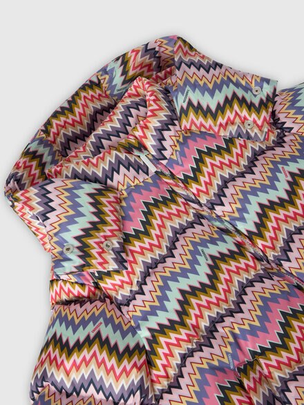 Zigzag-pattern hooded down jacket, Multicoloured  - KS25WF00BV00IFS30FS