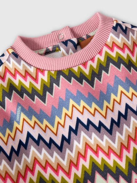 Cotton dress with zigzag inserts, Multicoloured  - KS25WG00BV00IFS01H2