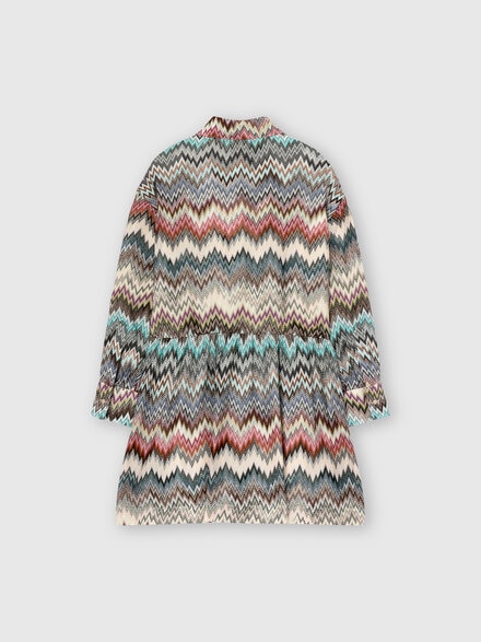 Abito in viscosa zig zag con balza, Multicolore  - KS25WG01BV00IFSM923