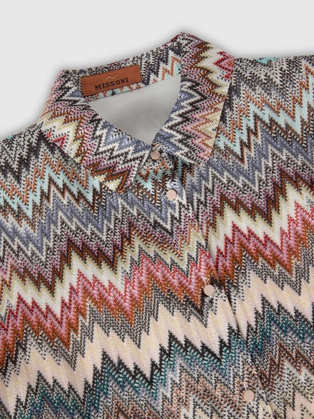 Abito in viscosa zig zag con balza, Multicolore  - KS25WG01BV00IFSM923